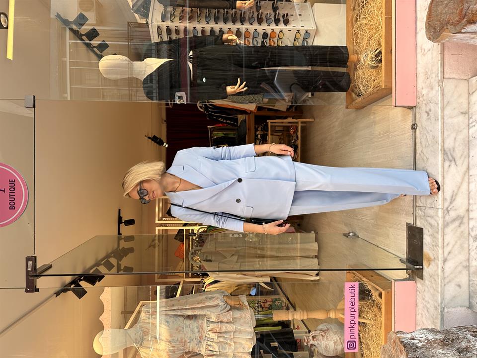Mavi Blazer Takım