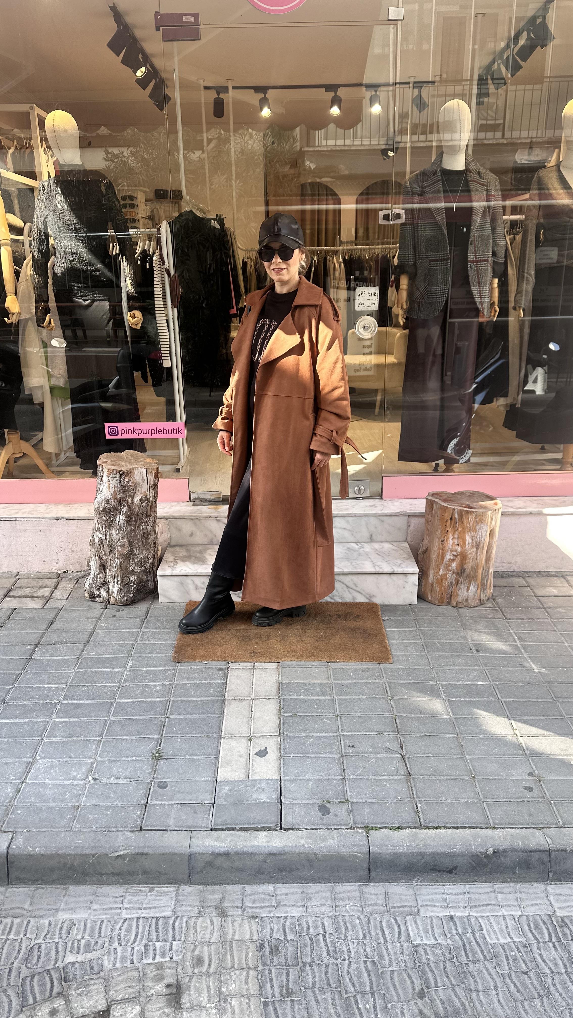 Taba Süet Trençkot