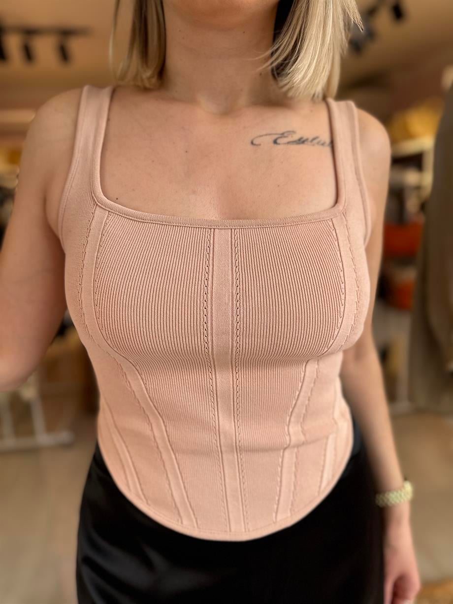 Ten Sırtı Fermuarlı Crop