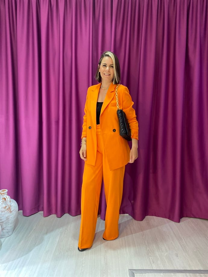 Turuncu Blazer Takım