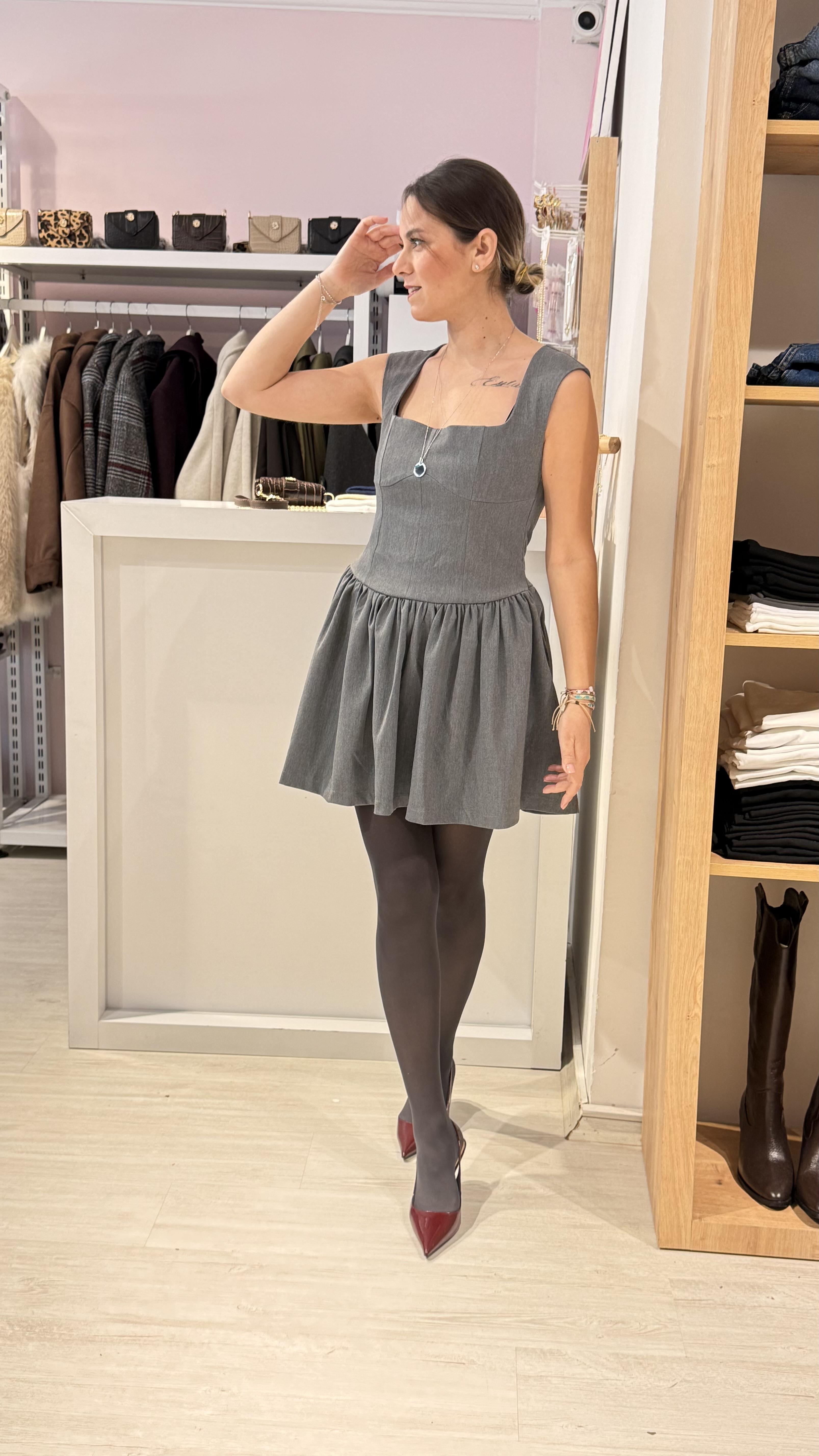 Antrasit Mini Elbise