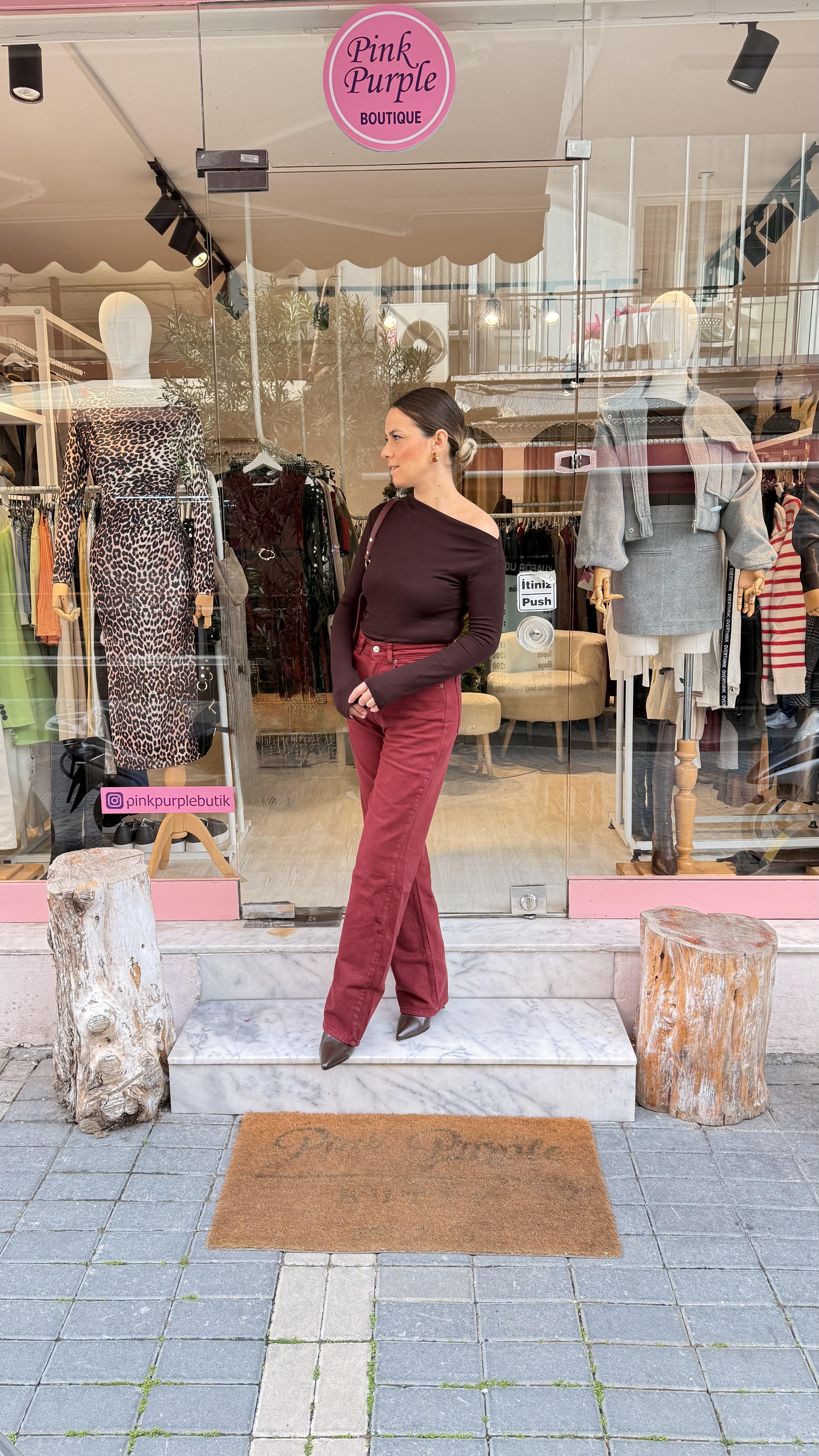 Bordo Orj. Marka Straight Jean