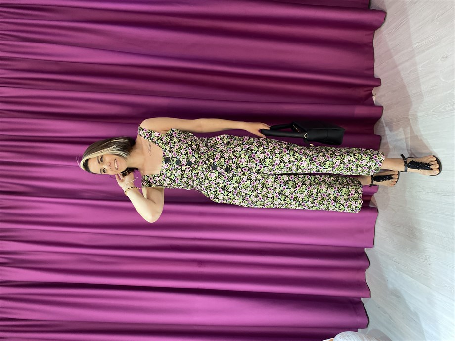 Çiçekli Kemerli Tulum