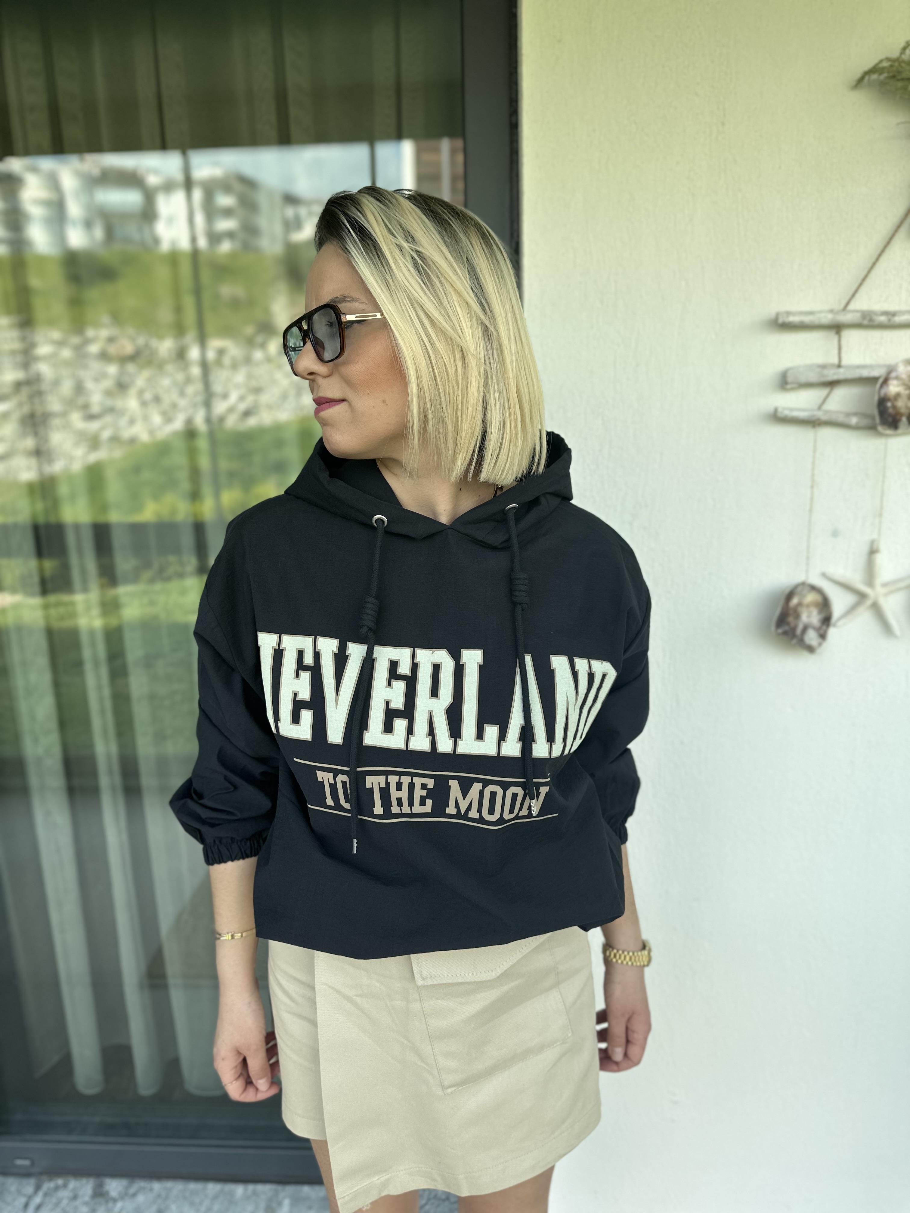 Lacivert Kapüşonlu Paraşüt Kumaş Sweatshirt