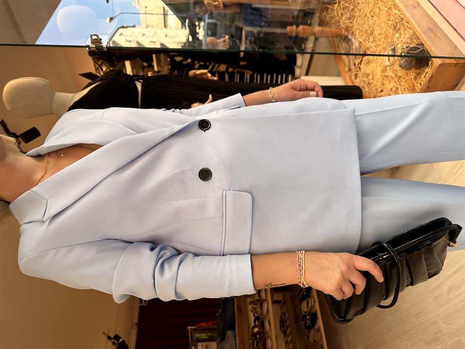 Mavi Blazer Takım