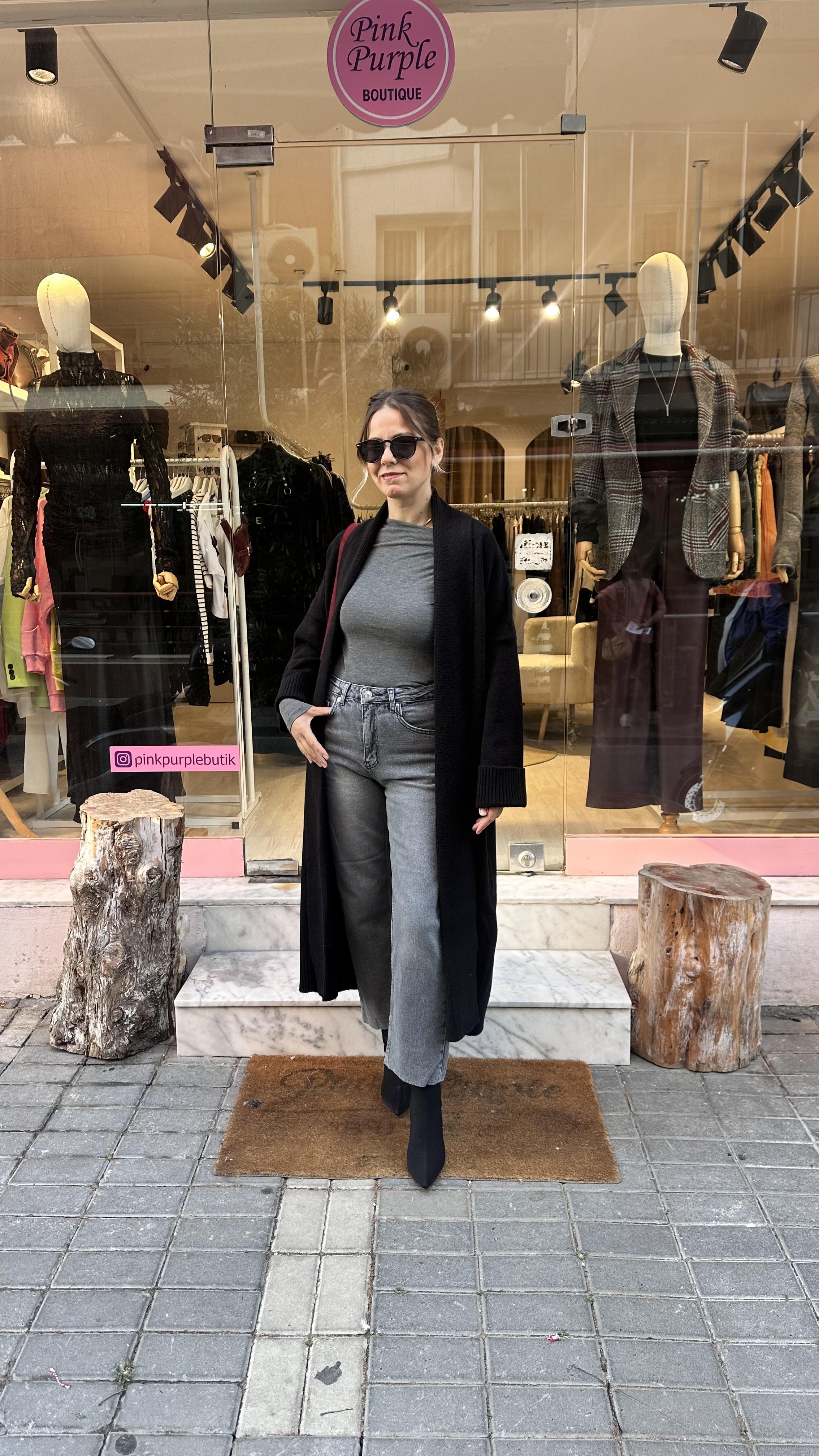 Siyah Maxi Hırka