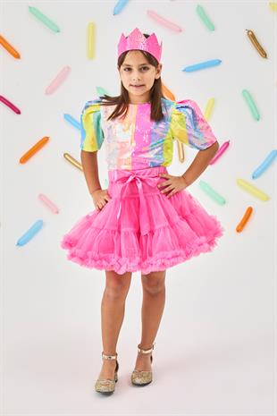 Fuşya  Kız Çocuk Tütü Etek - Bonita