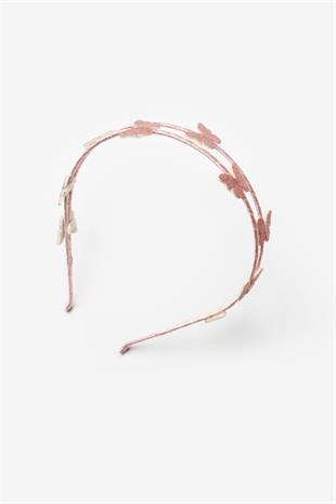 Rose  Minik Kelebekli Kız Çocuk Taç