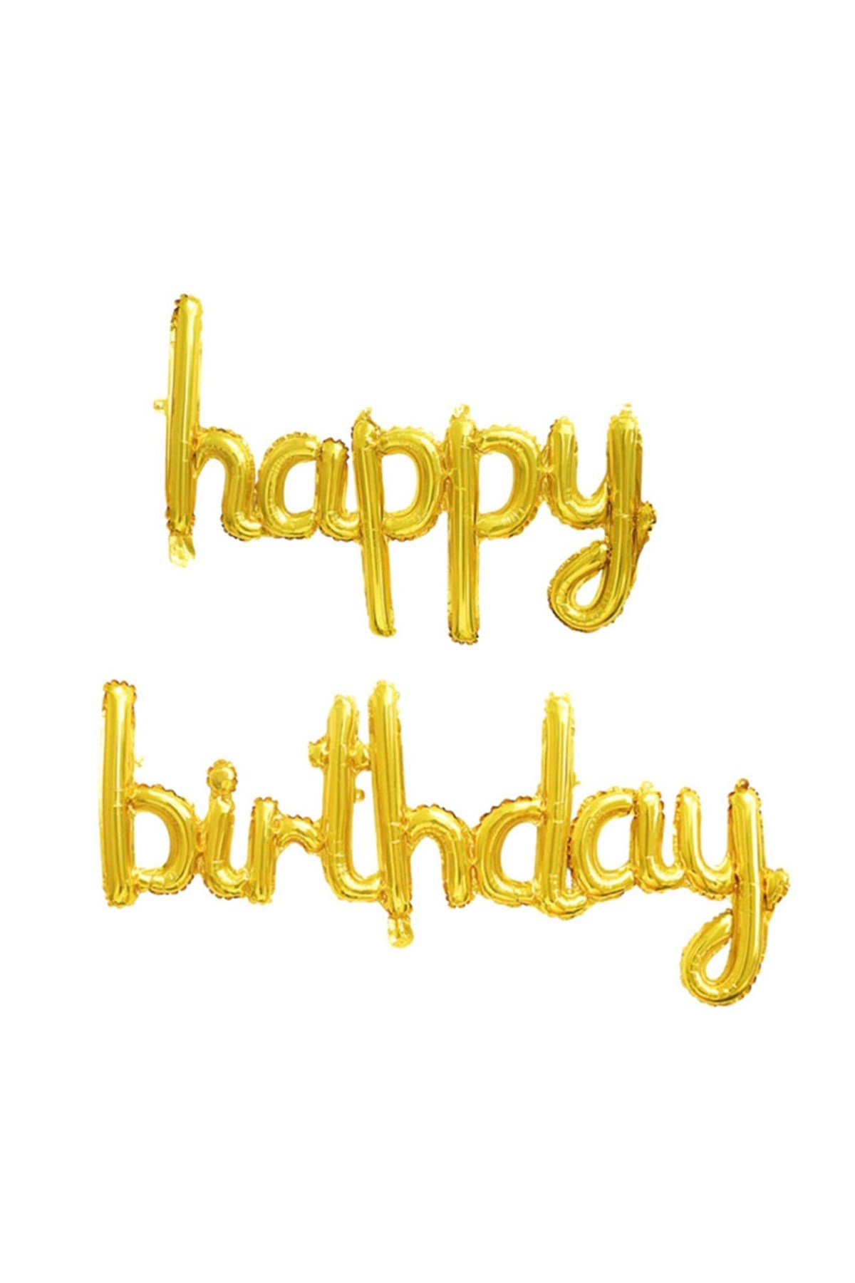 Gold Happy Birthday Handwritten Balloon Set