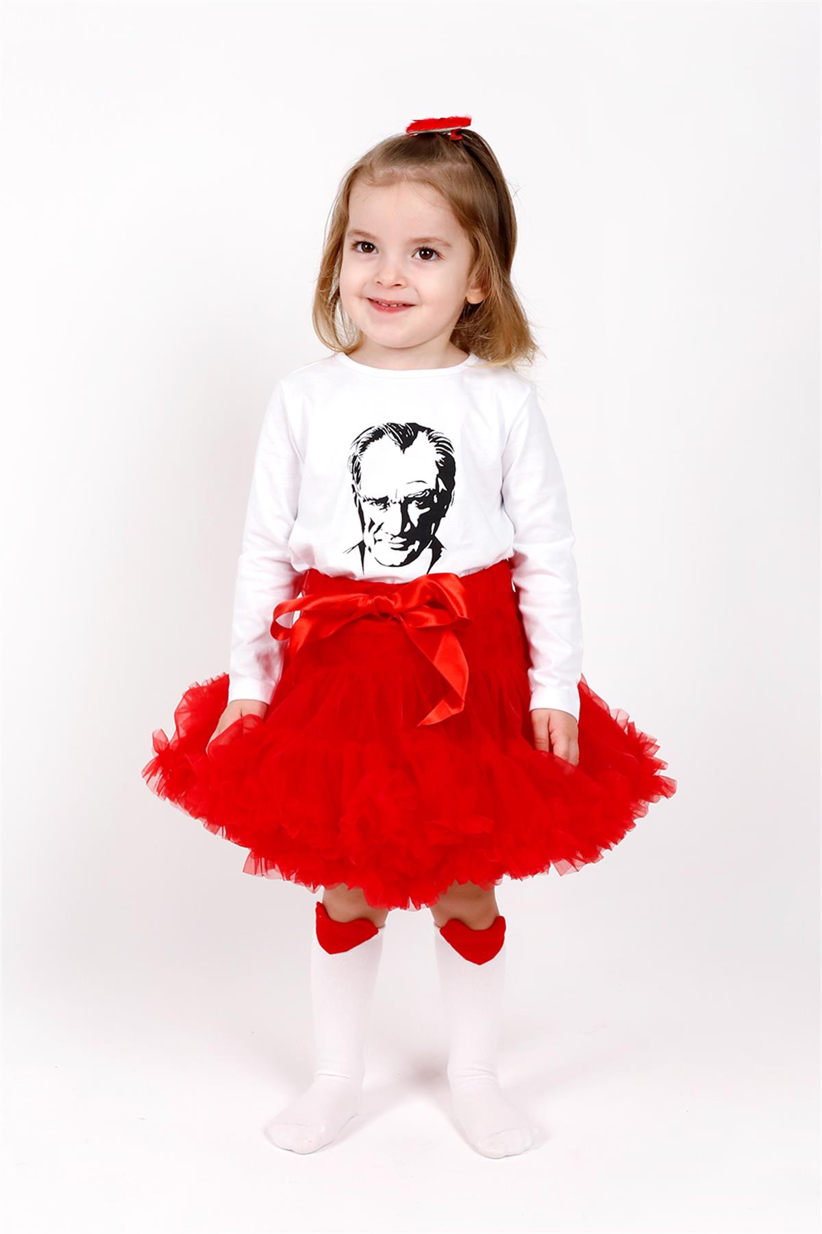 Kırmızı Kız Çocuk Tütü Etek - Bonita | Le Mabelle