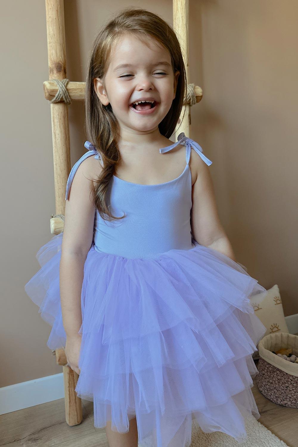 Lila Tütü Etekli Kız Çocuk Balerin Elbise - Jade | Le Mabelle