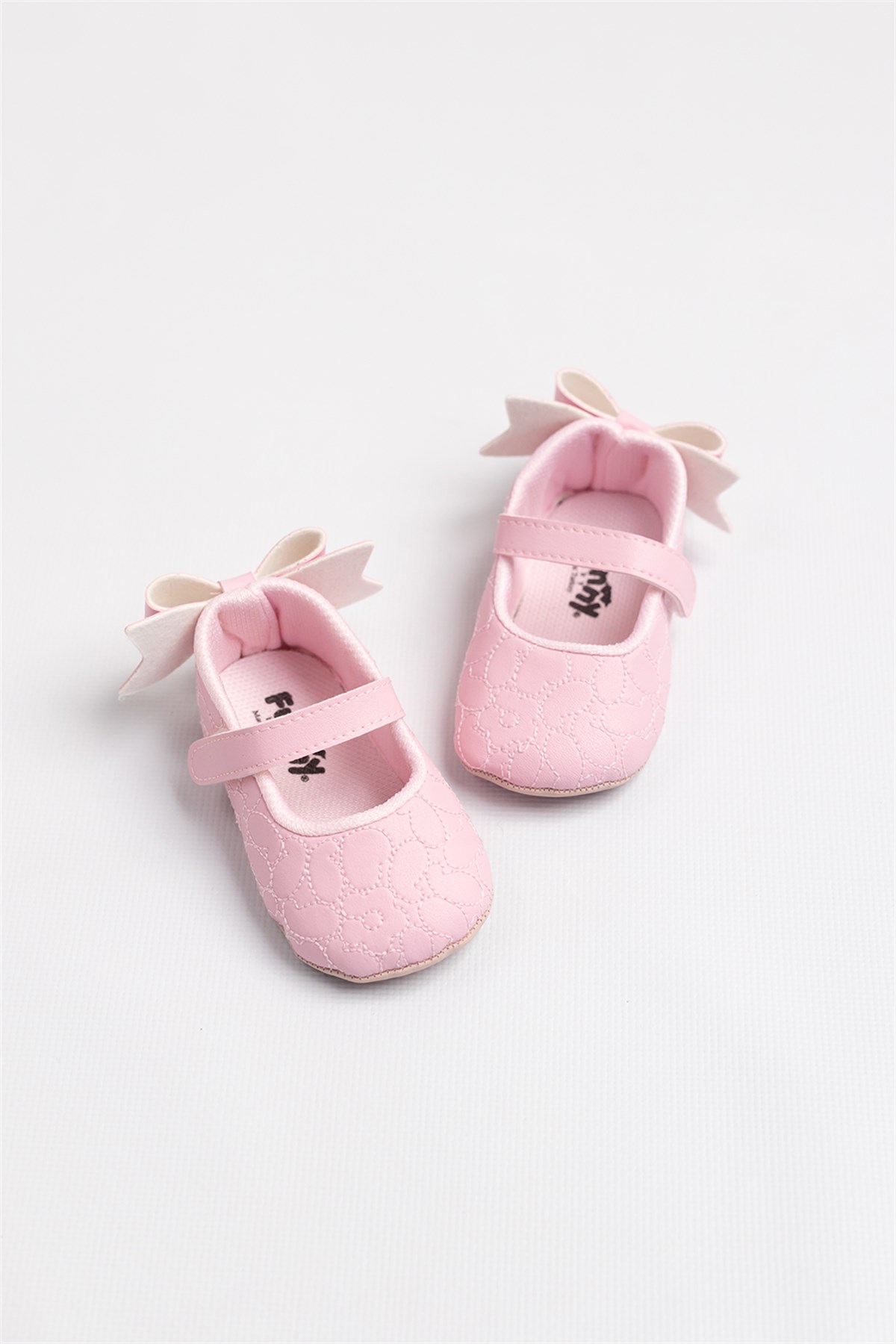 Pembe Topuğu Fiyonklu Kız Bebek Ayakkabı | Le Mabelle