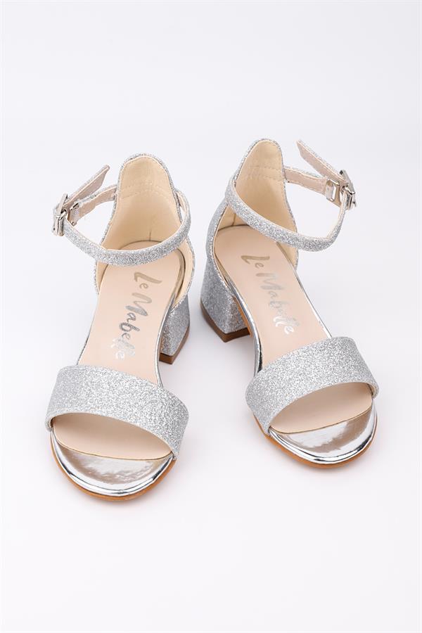 Gümüş Simli Topluklu Kız Çocuk Ayakkabı
