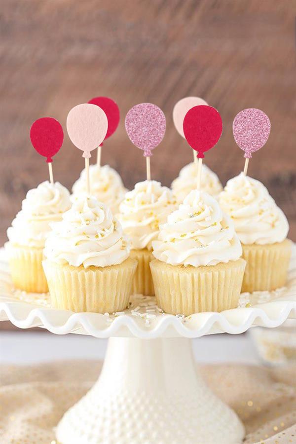 Pembe Happy Birthday Balon Pasta Süsü