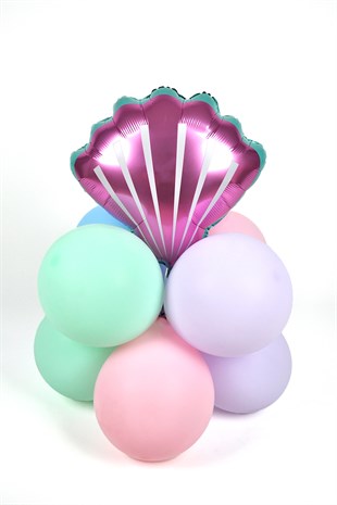 Pembe Midye Kabuğu Balon Set