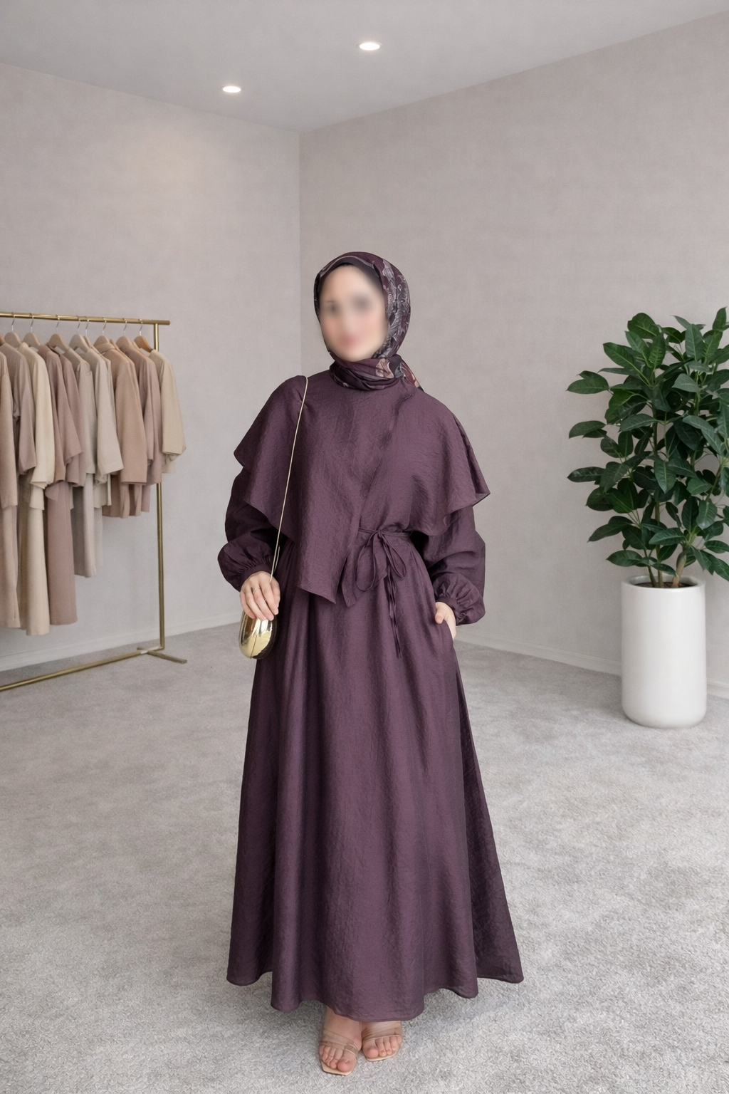PELERİNLİ MÜRDÜM PRENSES ELBİSE 