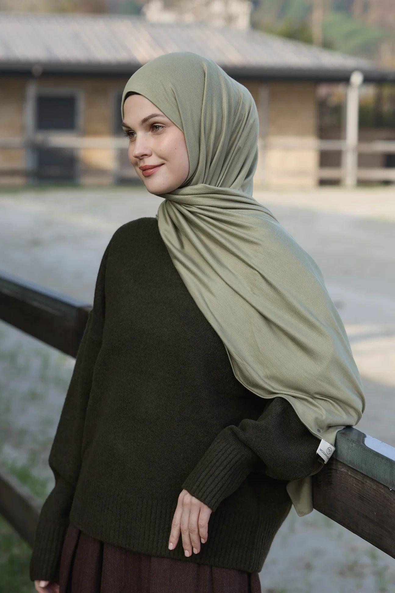 Bambu Penye Şal Pastel Yeşili