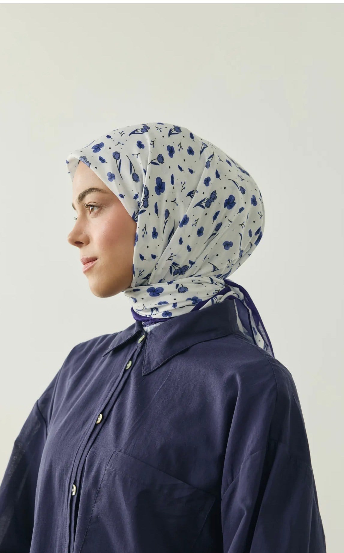 Rosmira Pamuk Eşarp Saks Mavisi