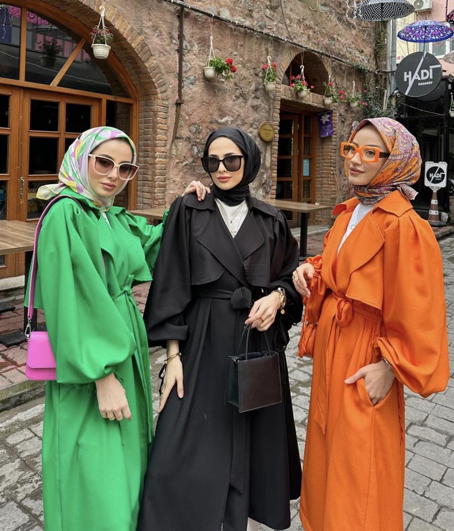 SEYYAR KEMER TURUNCU OVERSİZE TRENÇ