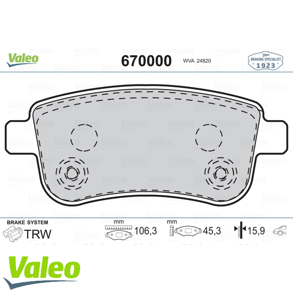Arka Balata Megane 4/Megane 3/Scenic 3/Fluence Valeo 670000