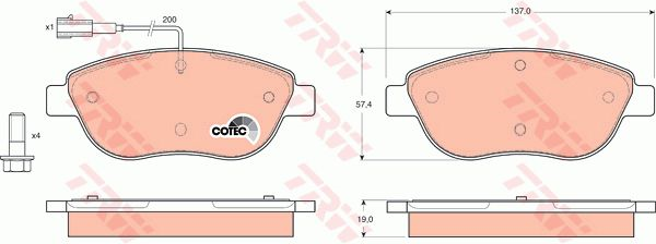 Trw On Balata Doblo G.Punto Stilo Linea-Bravo Idea Trw Gdb1482