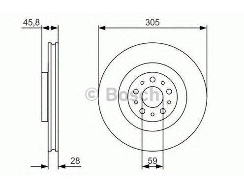 Bosch 0986479736 Ön Fren Disk 2 Adet Doblo 2010- Combo 2012-