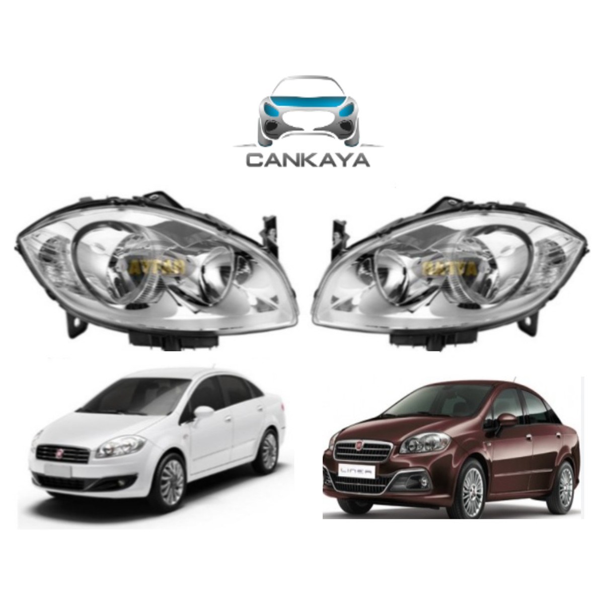 Fiat Lınea Ön Far Motorlu Takımı Sağ Sol 2 Adet Eser