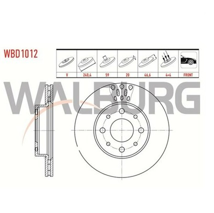 On Fren Disk 2 Adet Albea 96-03 / Siena 96-05 Walburg Wbd1012