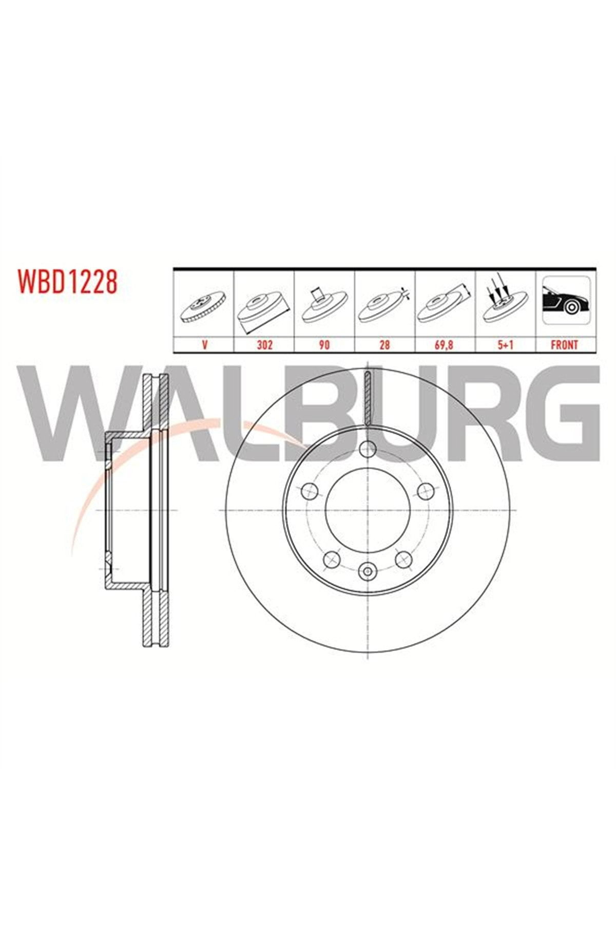 On Fren Disk 2 Adet Renault Master 3 Walburg Wbd1228