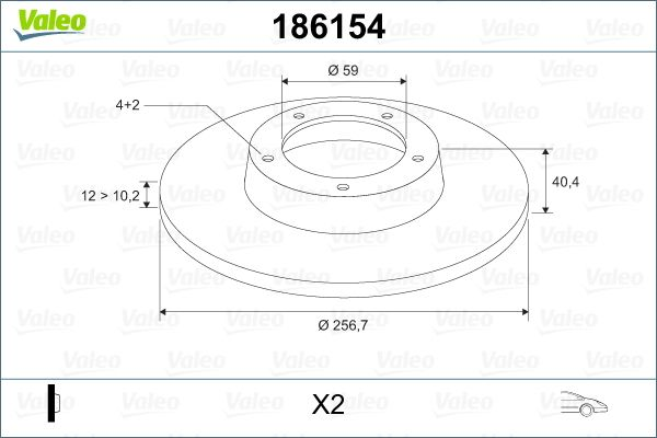 Ön Fren Disk 2 Adt Tmpra-Tipo-Marea-Brava-Brovo Valeo 186154