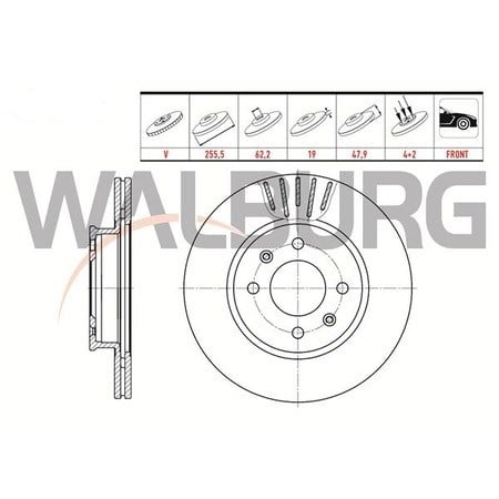 On Fren Dısk Takımı 2 Adet Hyundaı Getz 02-08 Walburg