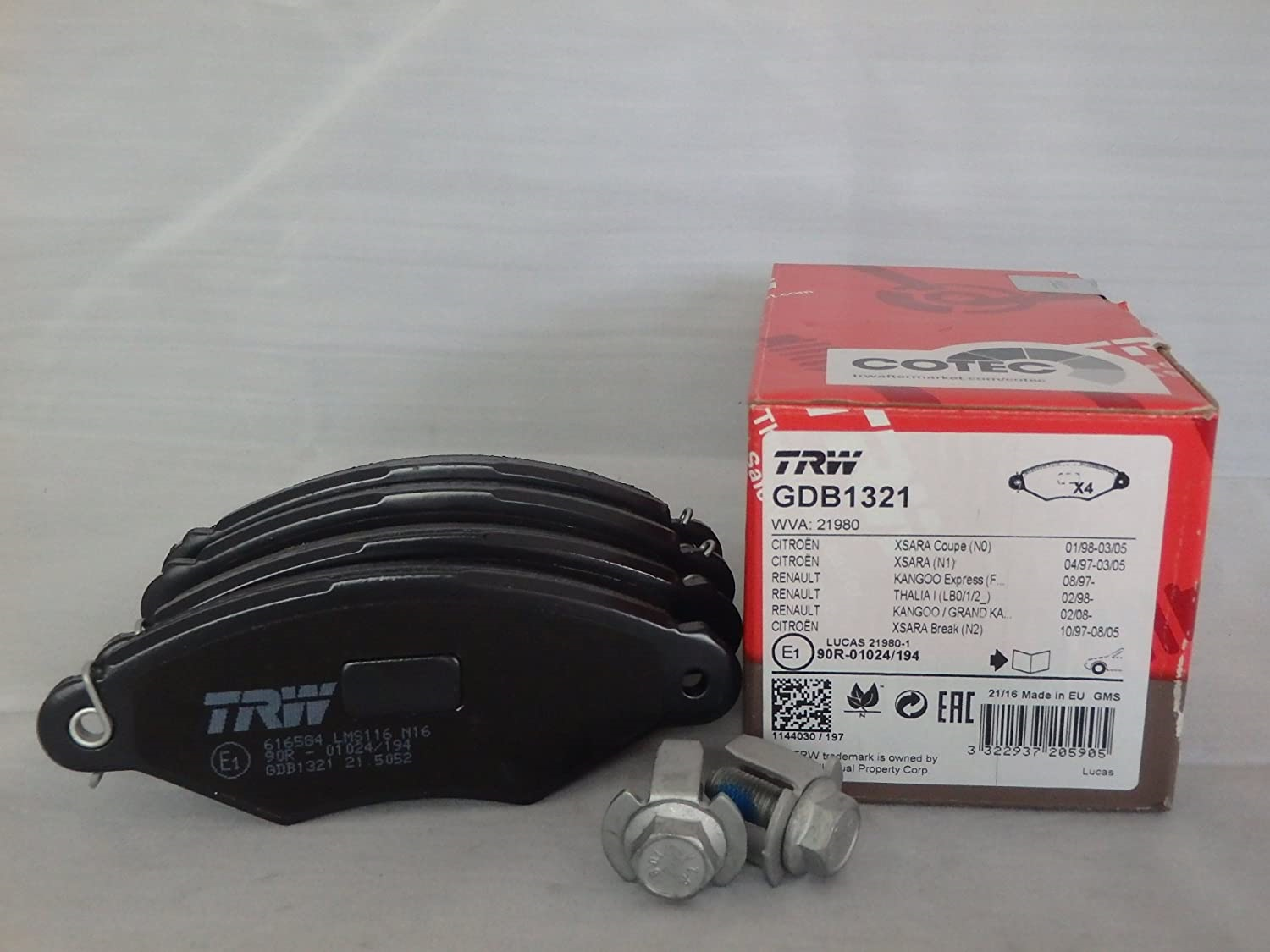 Renault Kangoo Ön Balata Takımı 1.9D 1.5Dci Trw Gdb1321