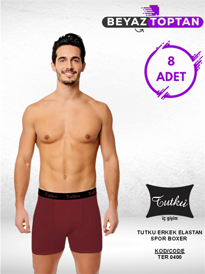 Tutku Erkek Elastan Spor Boxer 8 'li Karışık Renk