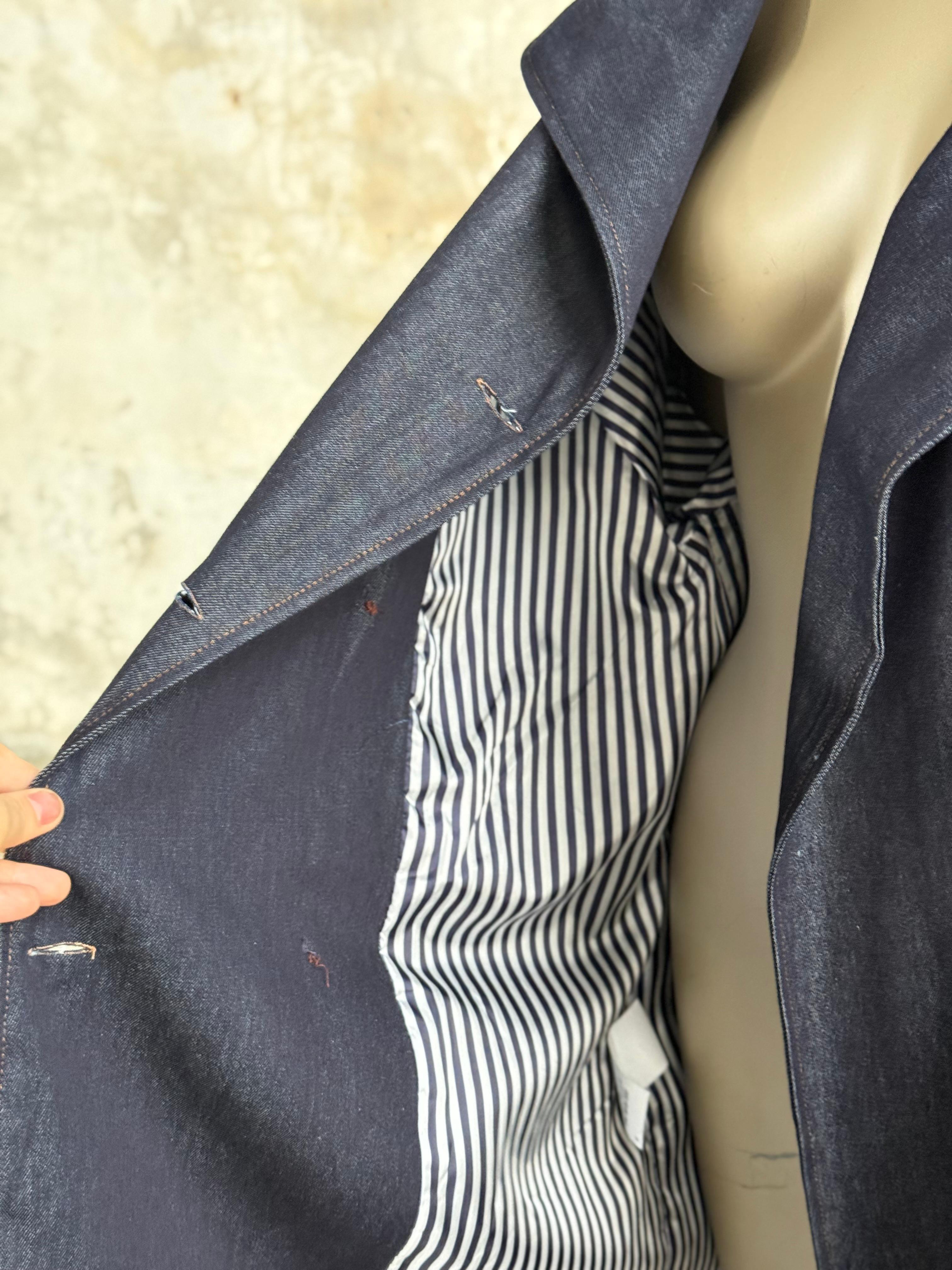 Astar Detaylı Denim Trençkot (Lacivert)