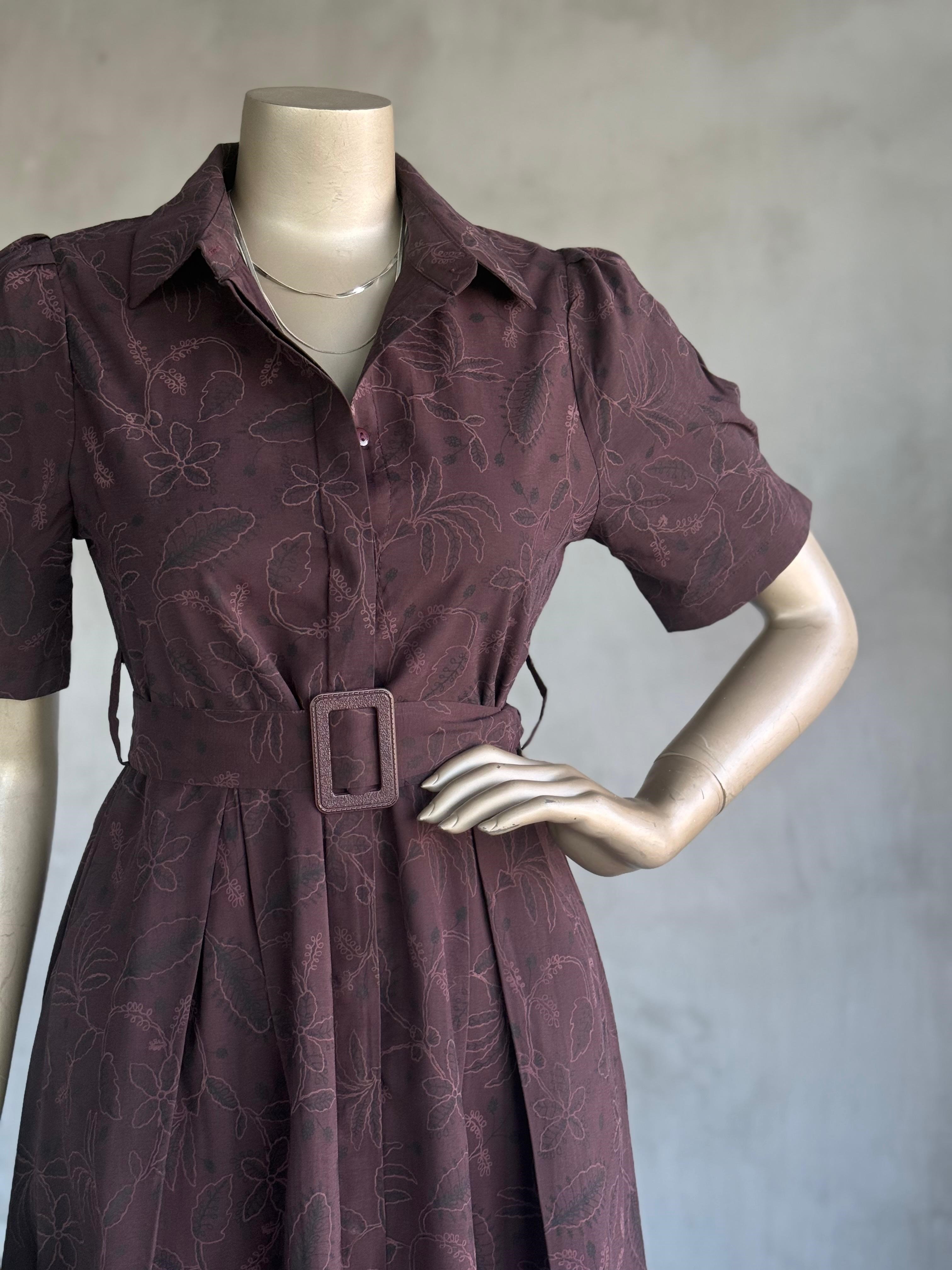 ÖN SİPARİŞE AÇILMIŞTIR. 15.04.2026 KARGO ÇIKIŞI YAPILACAKTIR.Balon Kol Midi Elbise (Kahve)