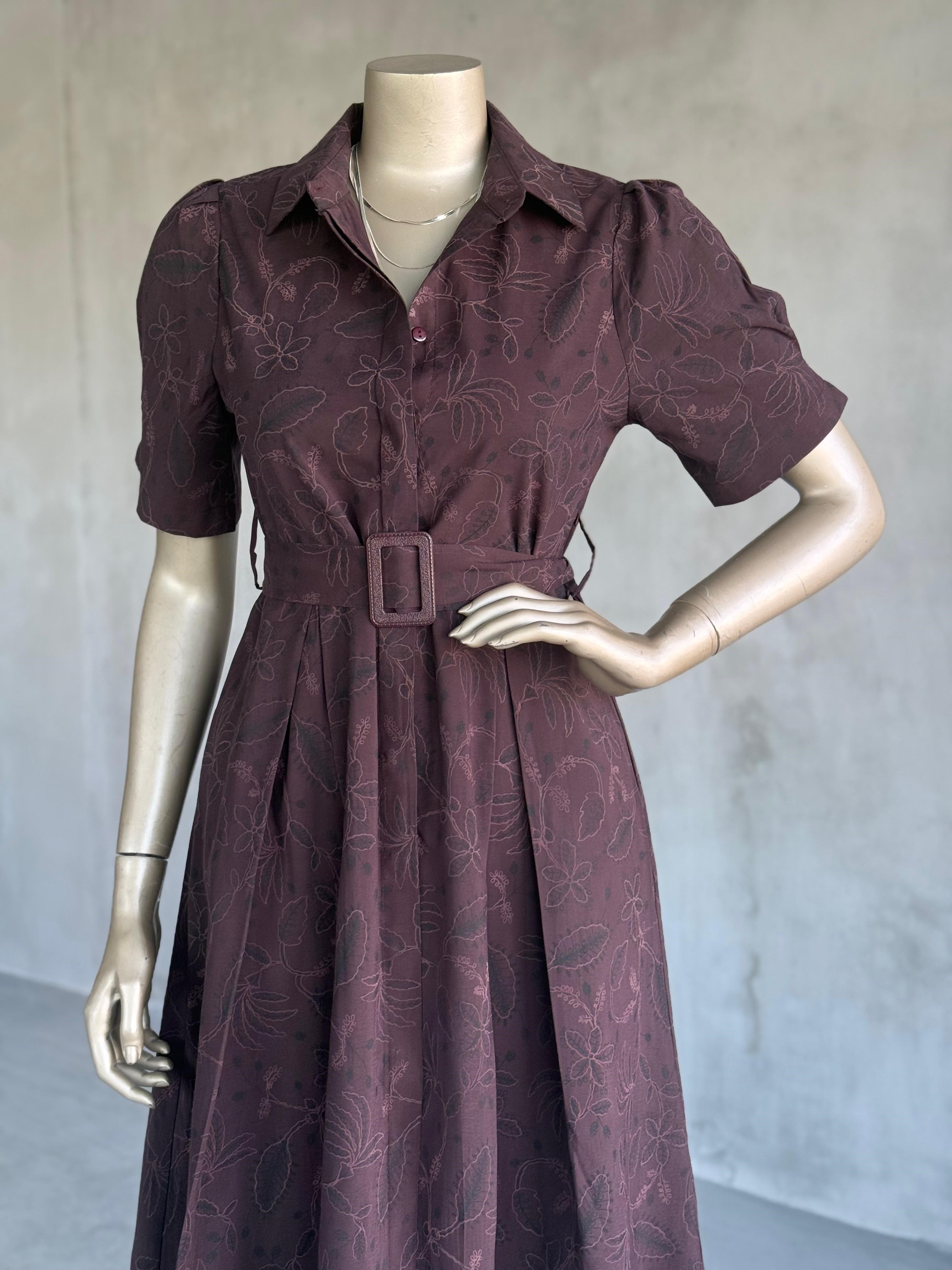 ÖN SİPARİŞE AÇILMIŞTIR. 15.04.2026 KARGO ÇIKIŞI YAPILACAKTIR.Balon Kol Midi Elbise (Kahve)