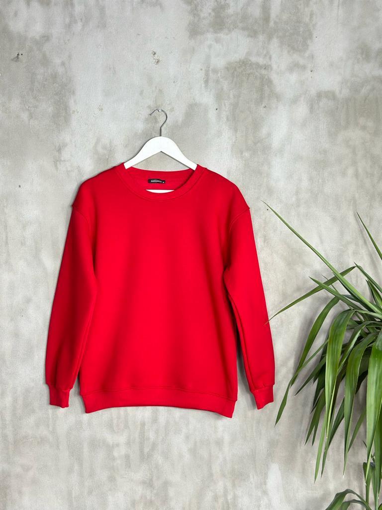 Basic Model Şardonlu Sweat (Kırmızı)