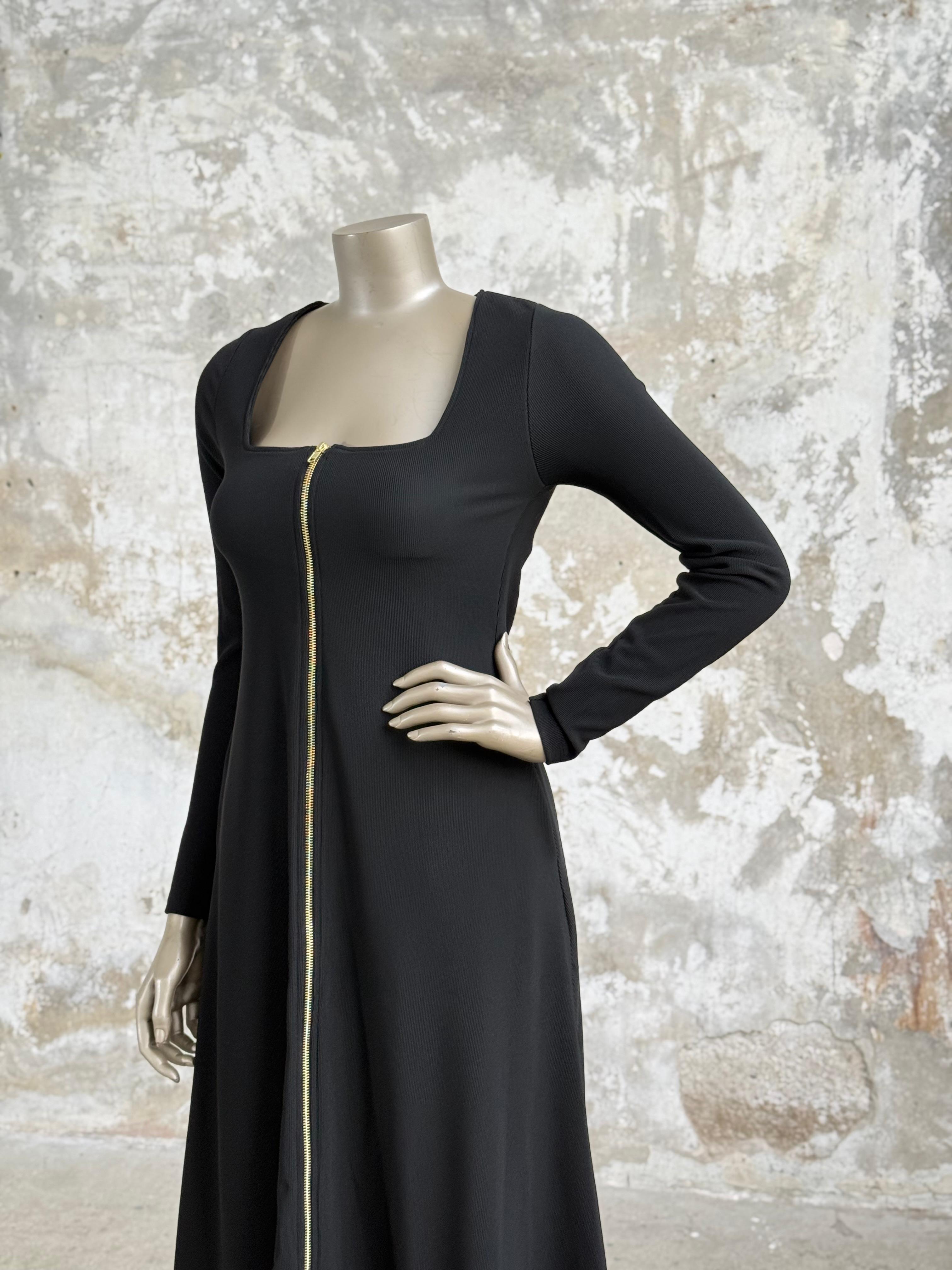 Gold Fermuar Detaylı Elbise (Siyah) 