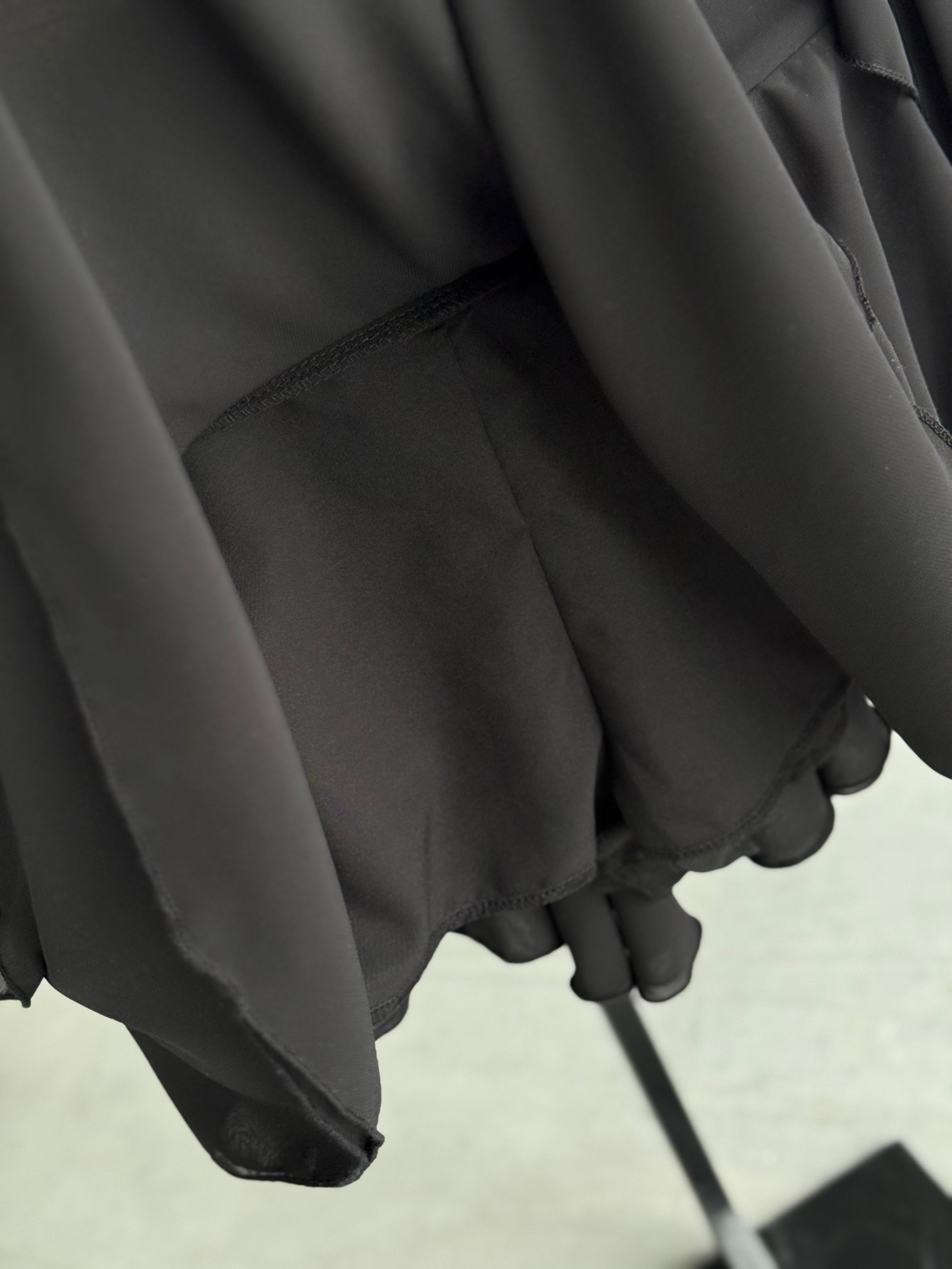 İçi Şortlu Şifon Etek (Siyah)