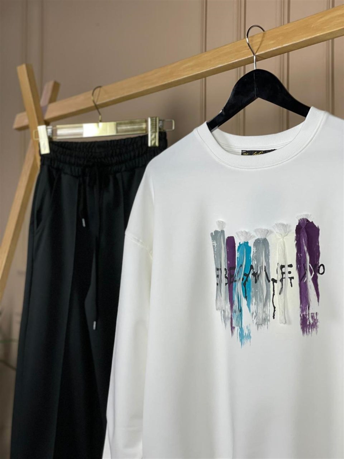 İkiiplik Kumaş Sweat (BEYAZ)