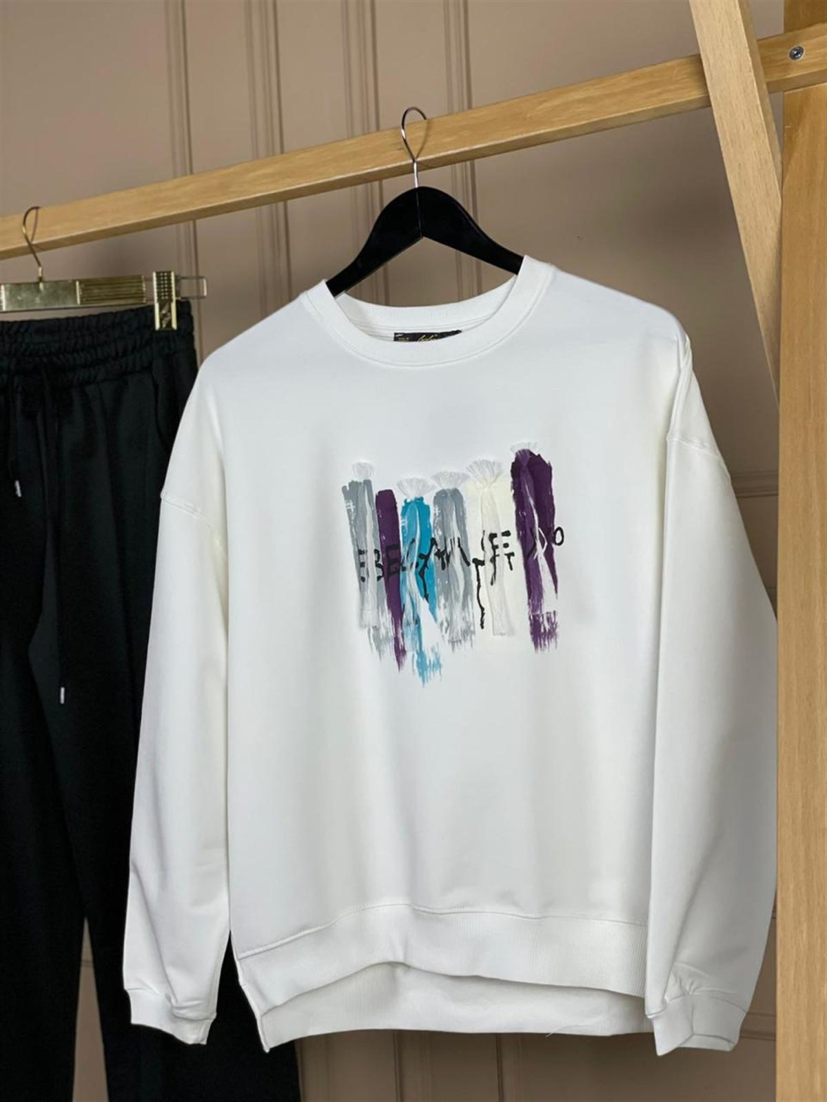 İkiiplik Kumaş Sweat (BEYAZ)