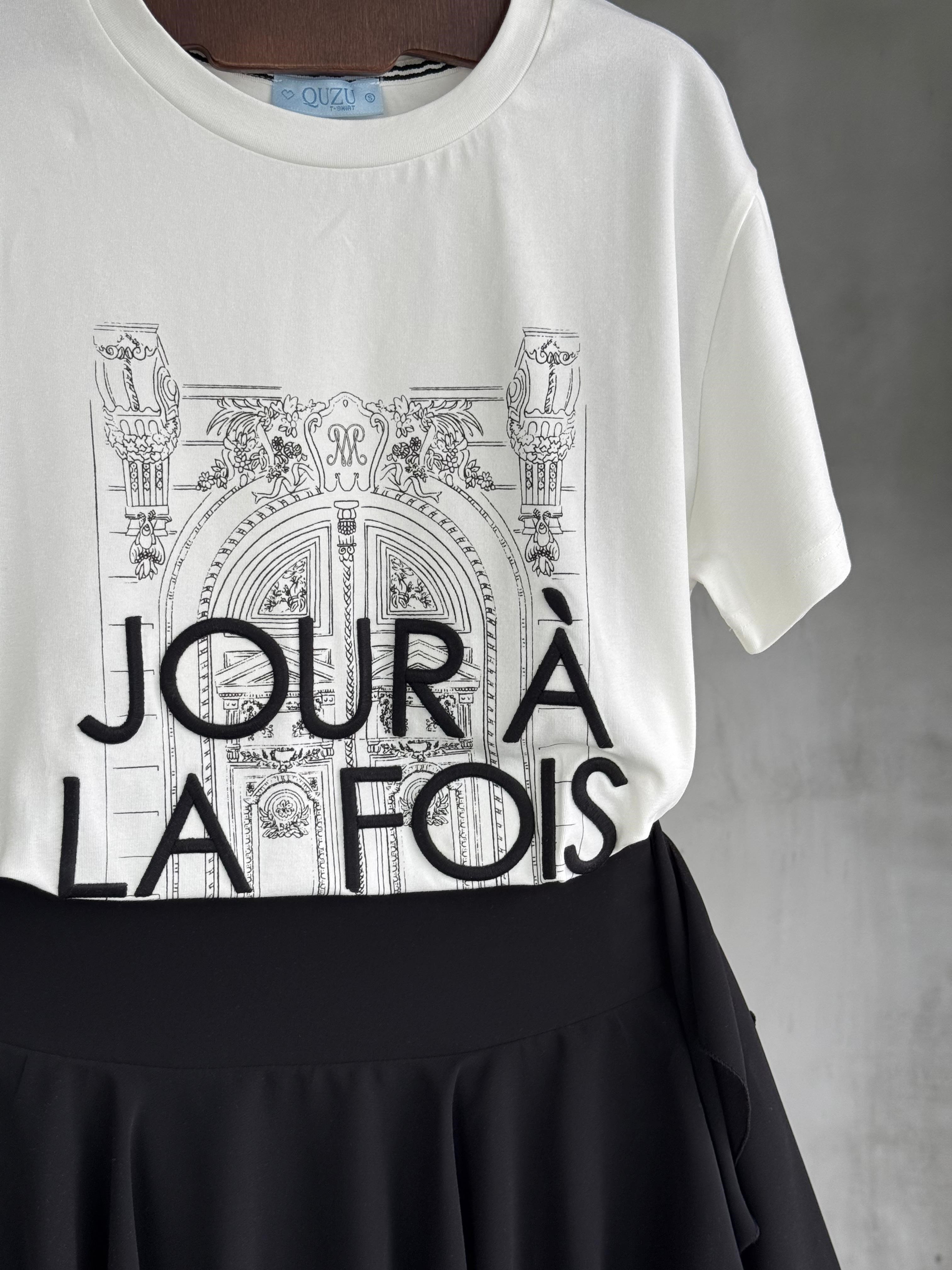 Joura La Foıs Nakış İşçilikli Tişört (Ekru)