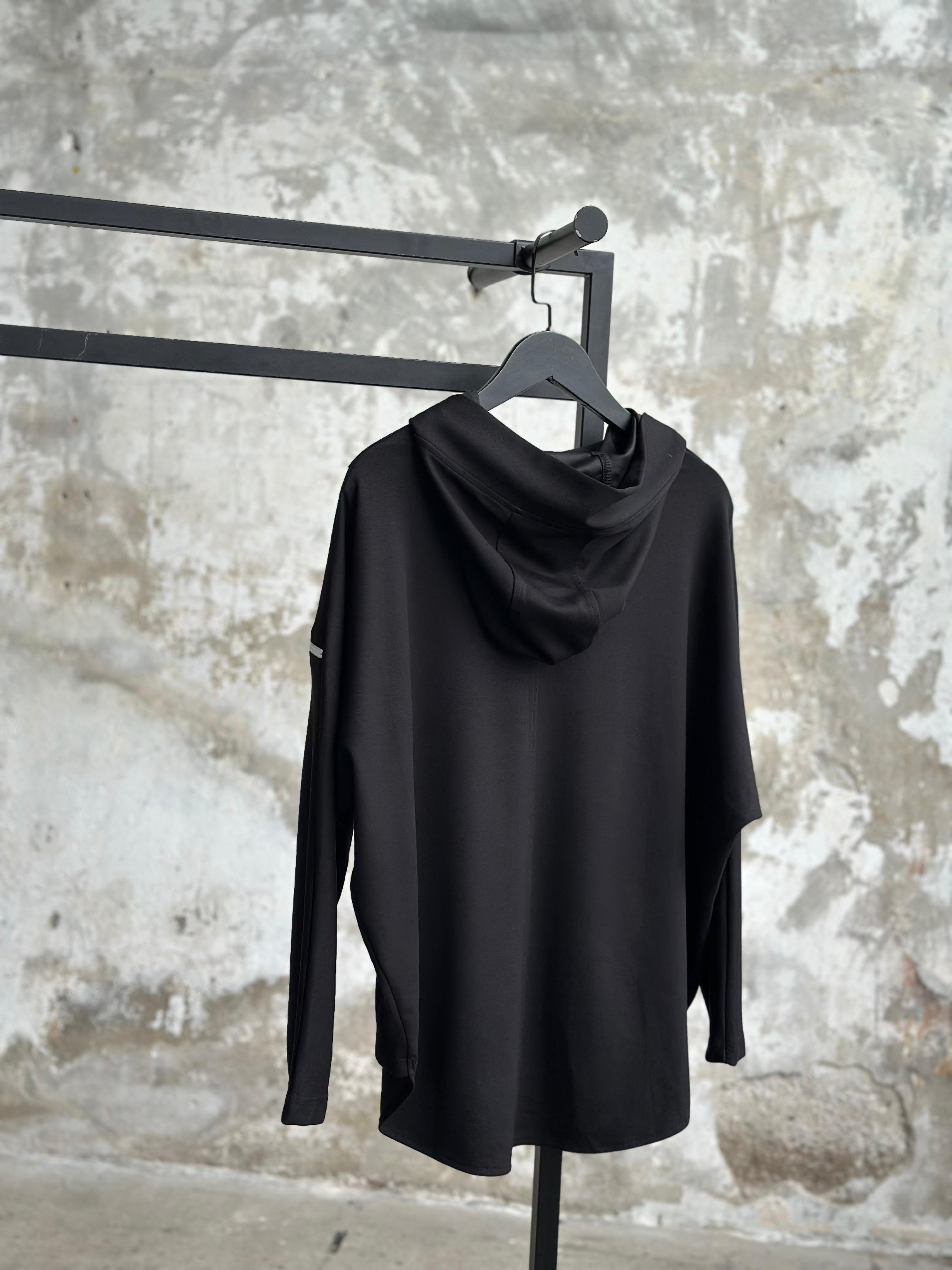 Tasarım Fermuar Detaylı Sweat (Siyah)