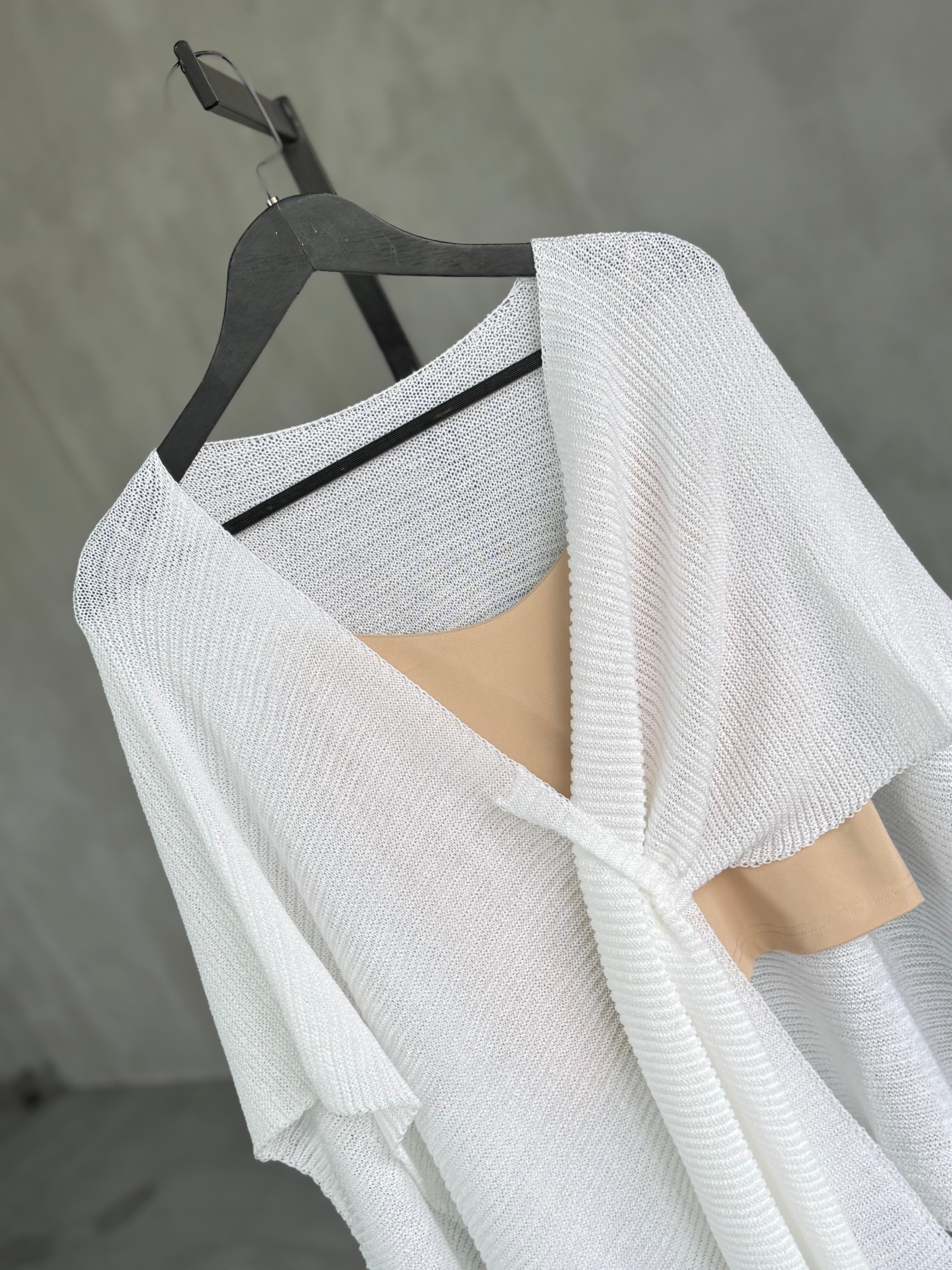 Tasarım Merserize Hırka (Beyaz)