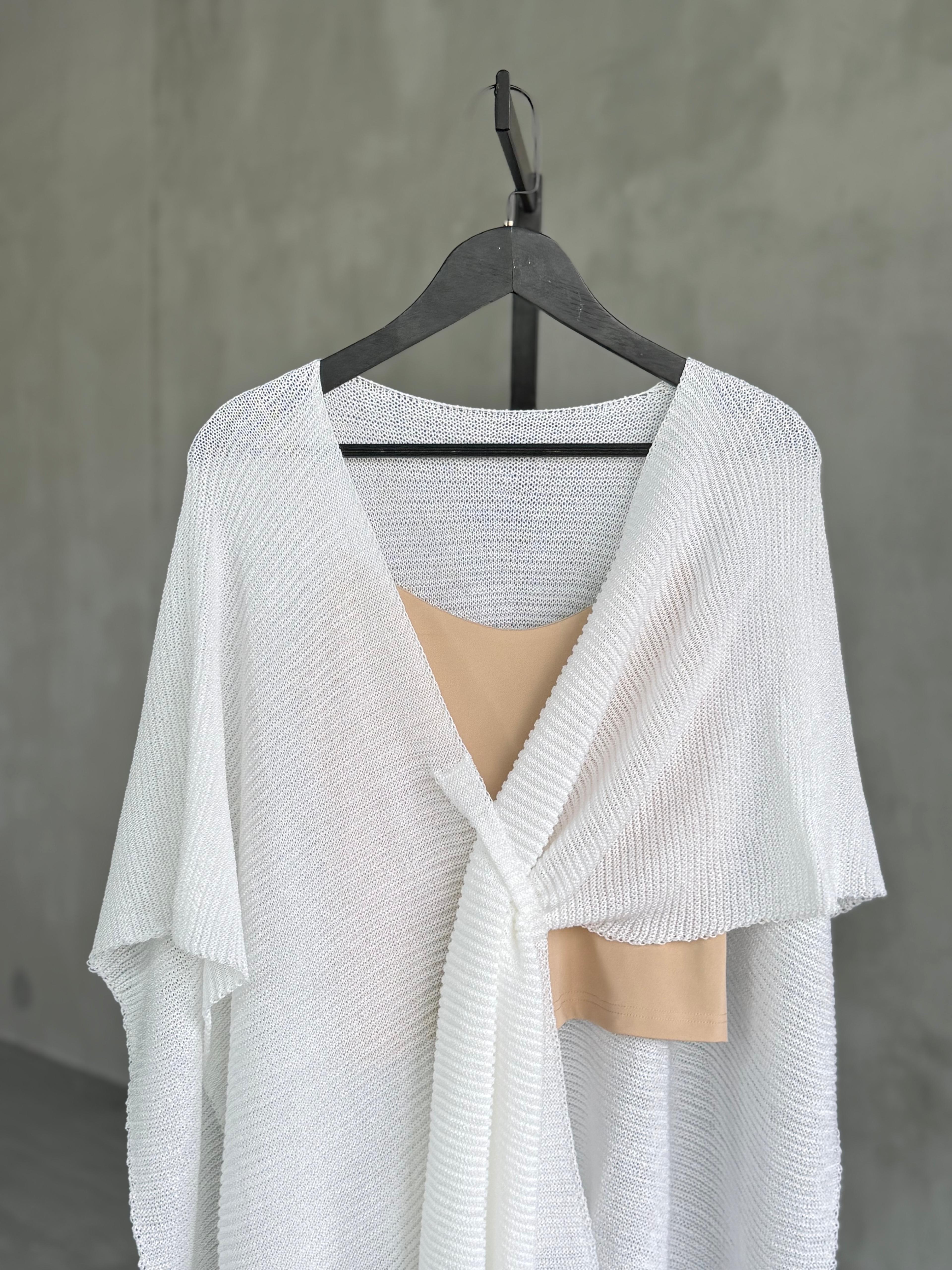 Tasarım Merserize Hırka (Beyaz)