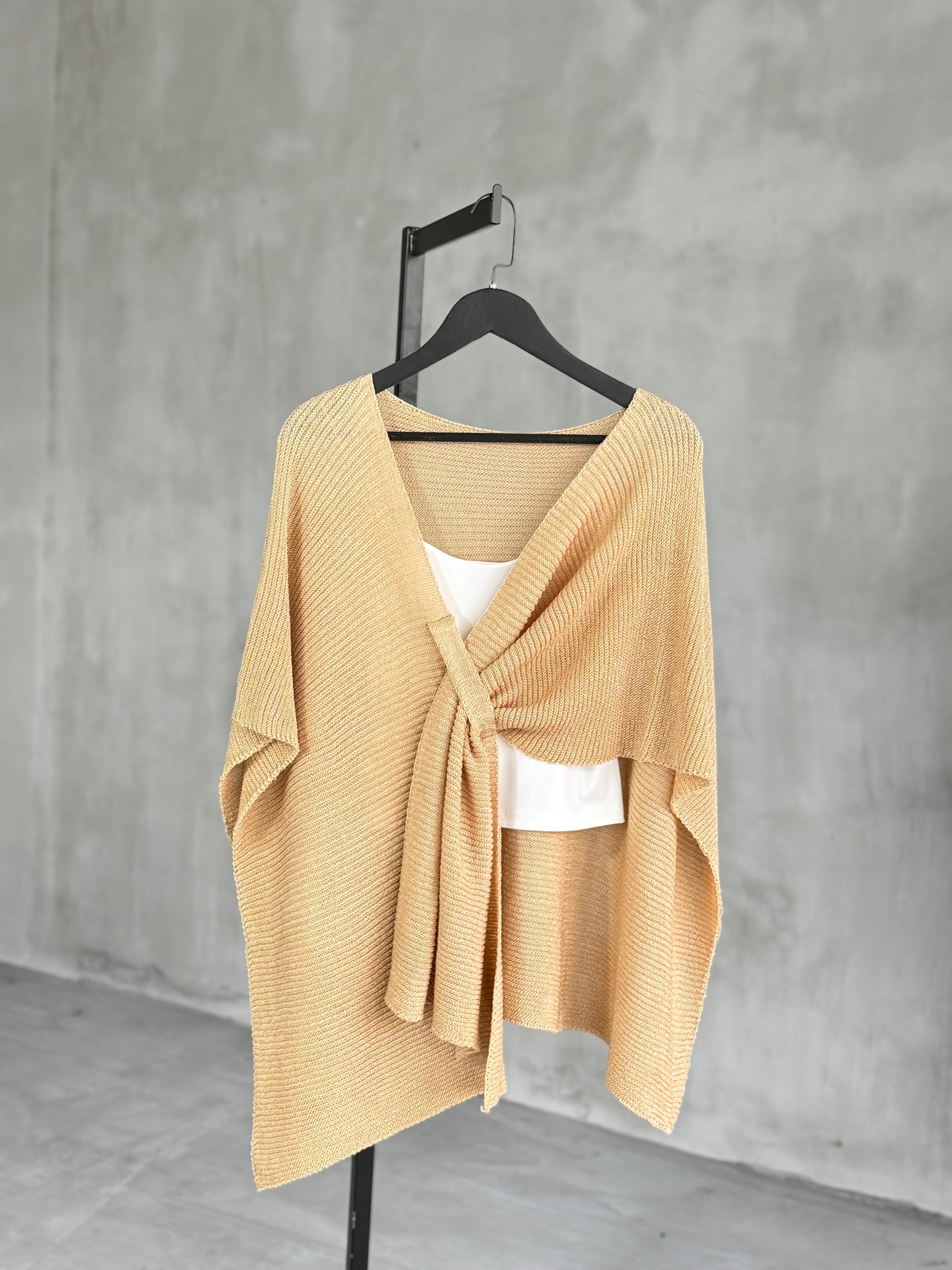 Tasarım Merserize Hırka (Camel)