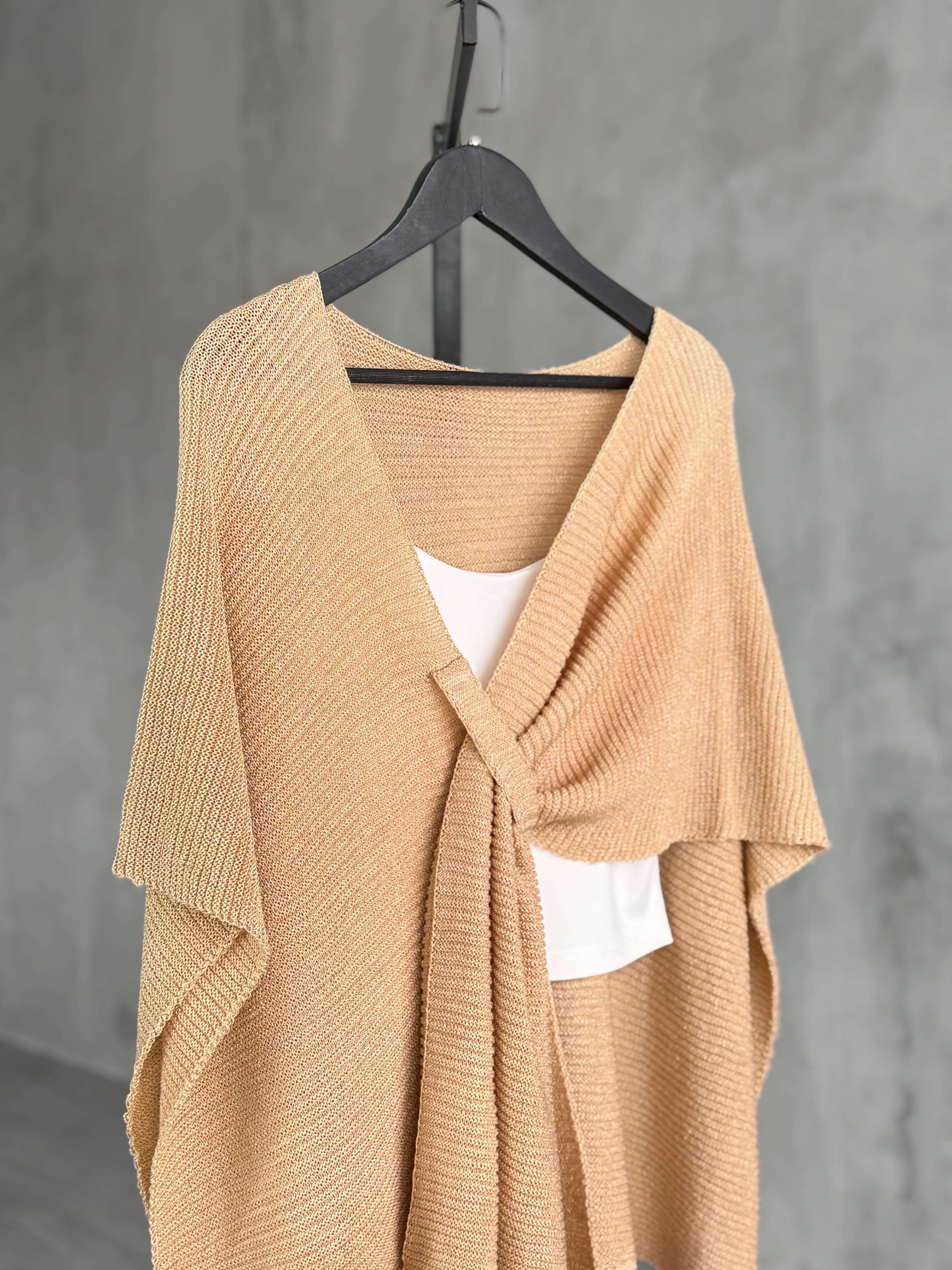 Tasarım Merserize Hırka (Camel)