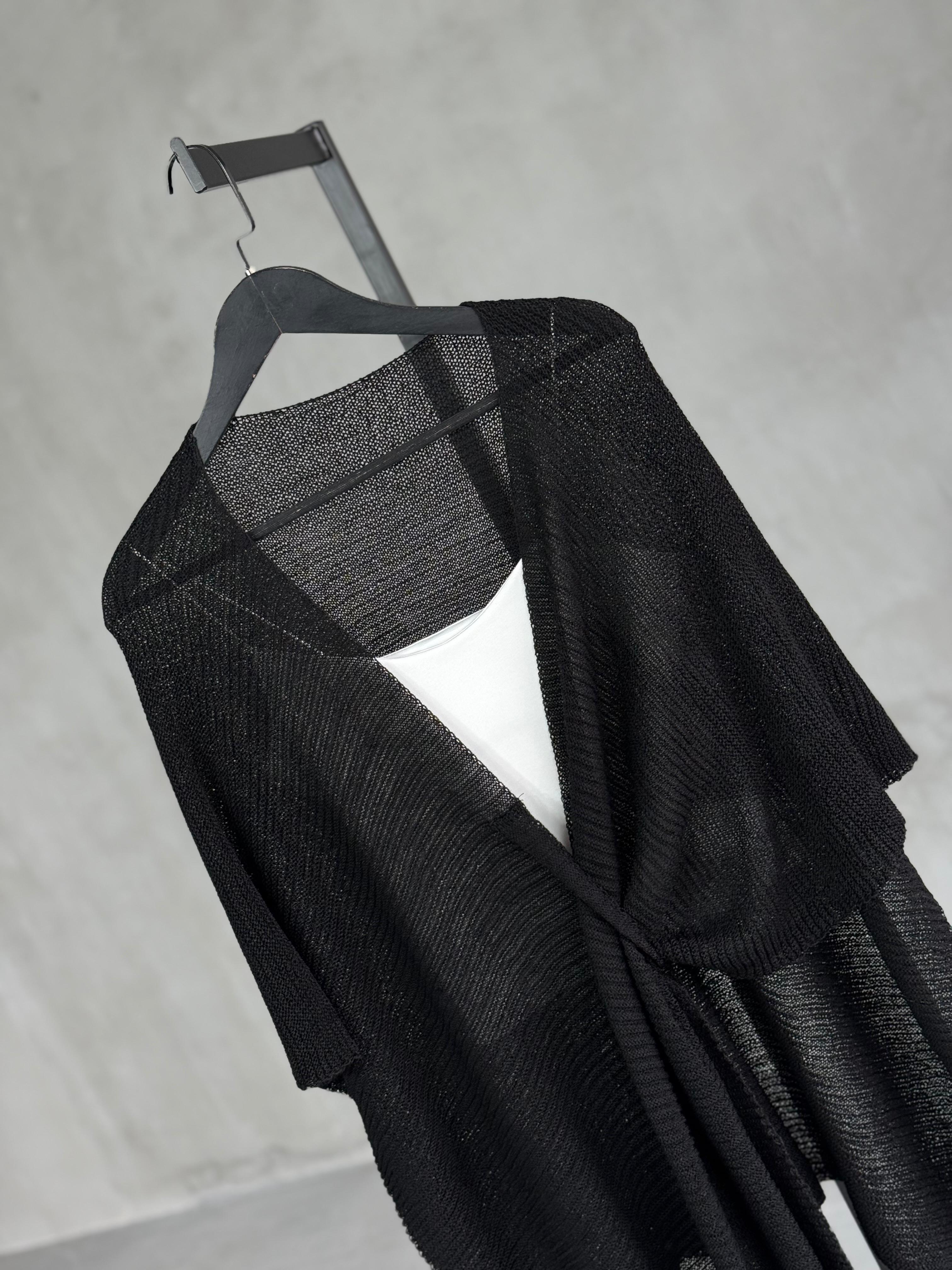 Tasarım Merserize Hırka (Siyah)