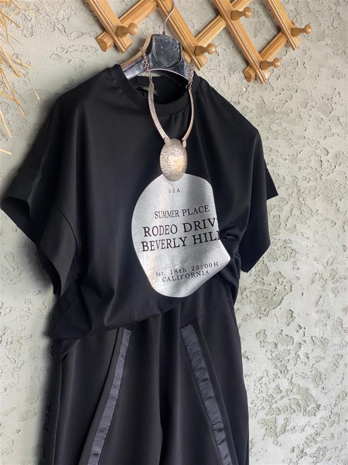 Varak Baskılı Tshirt (Siyah)