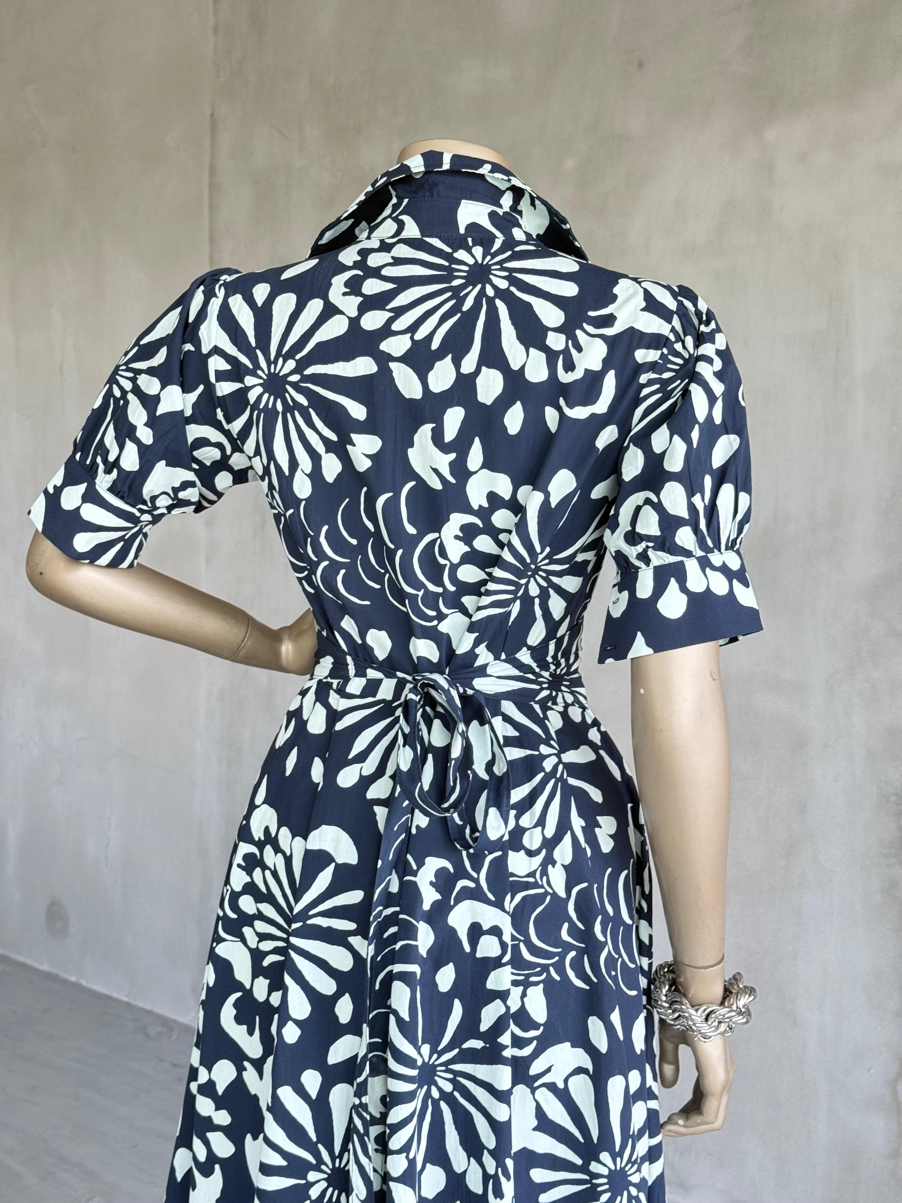 Vintage Balon Kol Gömlek Elbise (Lacivert)